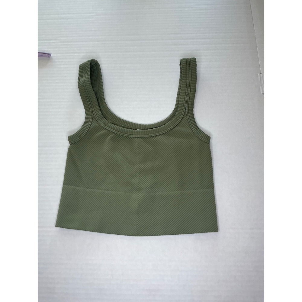 Sunkissed Coconut Viral Nikibiki Everyday Seamless Crop Tank – Olive Green OS